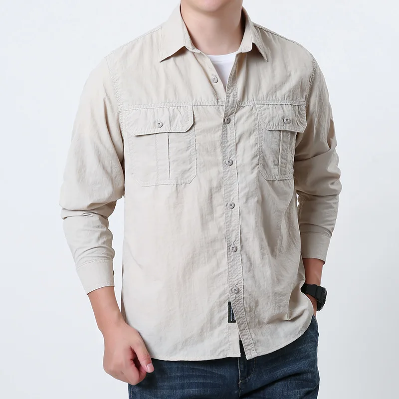 Spring 2026 New Long-sleeved Quick-drying Shirt Thin Outdoor Casual Sunscreen Back Breathable Mesh Shirt