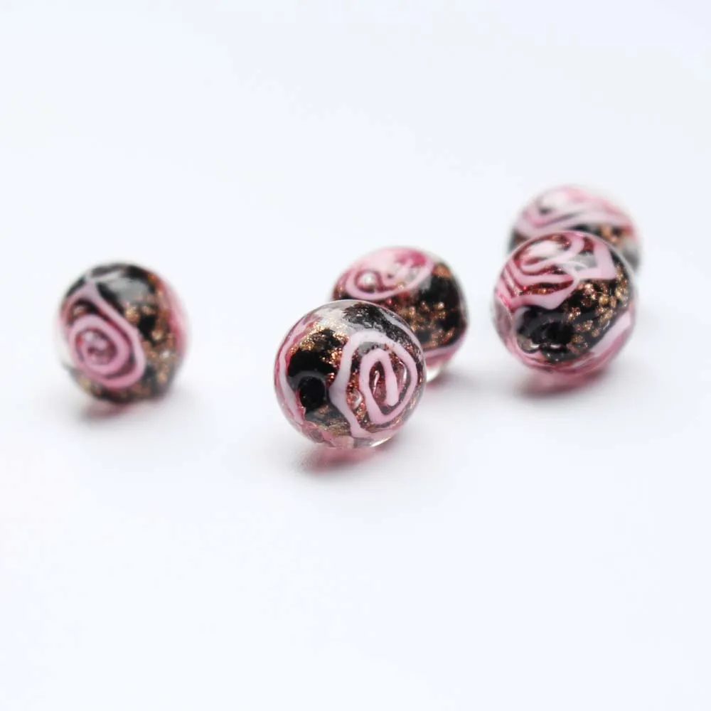 Black Glass Bead Flower Lampwork Beads  for Jewelry Making Diy Jewellery Supplies Kralen Bisuteria Handmade Perles Fabrication d