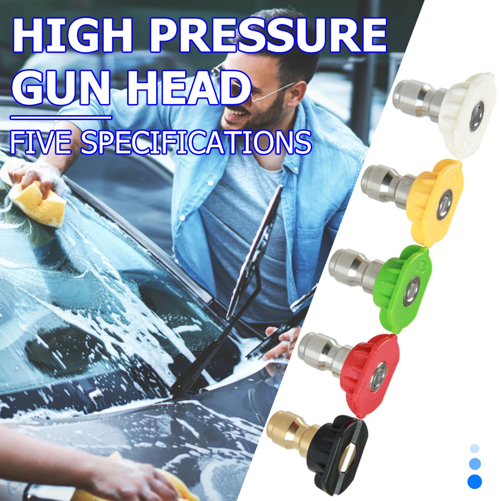 5pcs Washer Snow Foam Lance Spray Nozzle High Pressure 2.5 GPM 0-40 Degree 3600 PSI/250 BAR Tip Snow Foam Nozzle 5 Colors