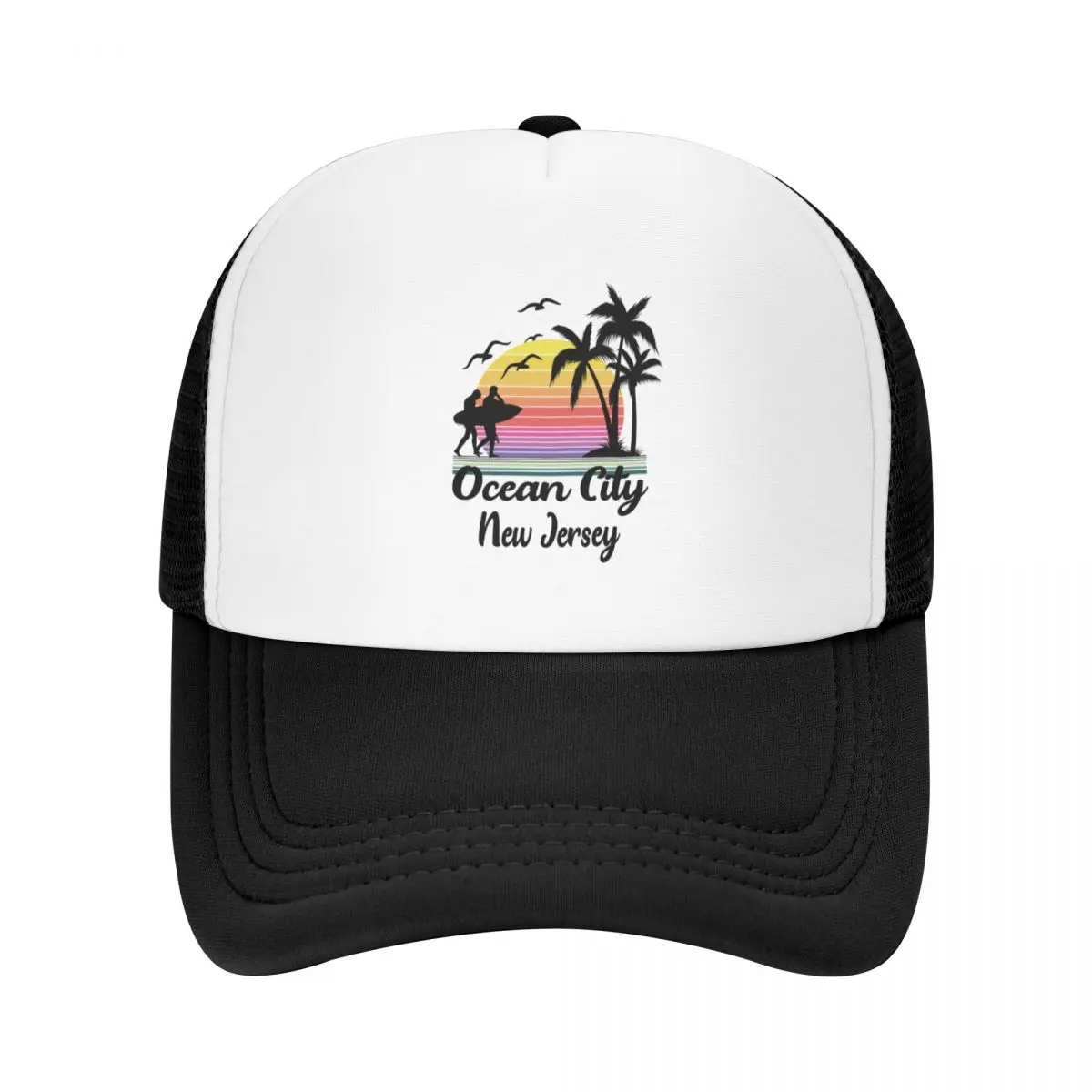 

Ocean City New Jersey Seaside Retro Sunset Baseball Cap Golf Wear Luxury Brand fishing caps man Man Women's