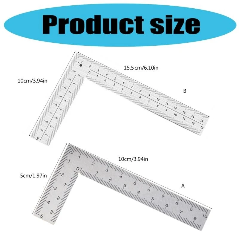Инструмент измерений из измерения из нержавеющей стали L Square Ruler Square Square