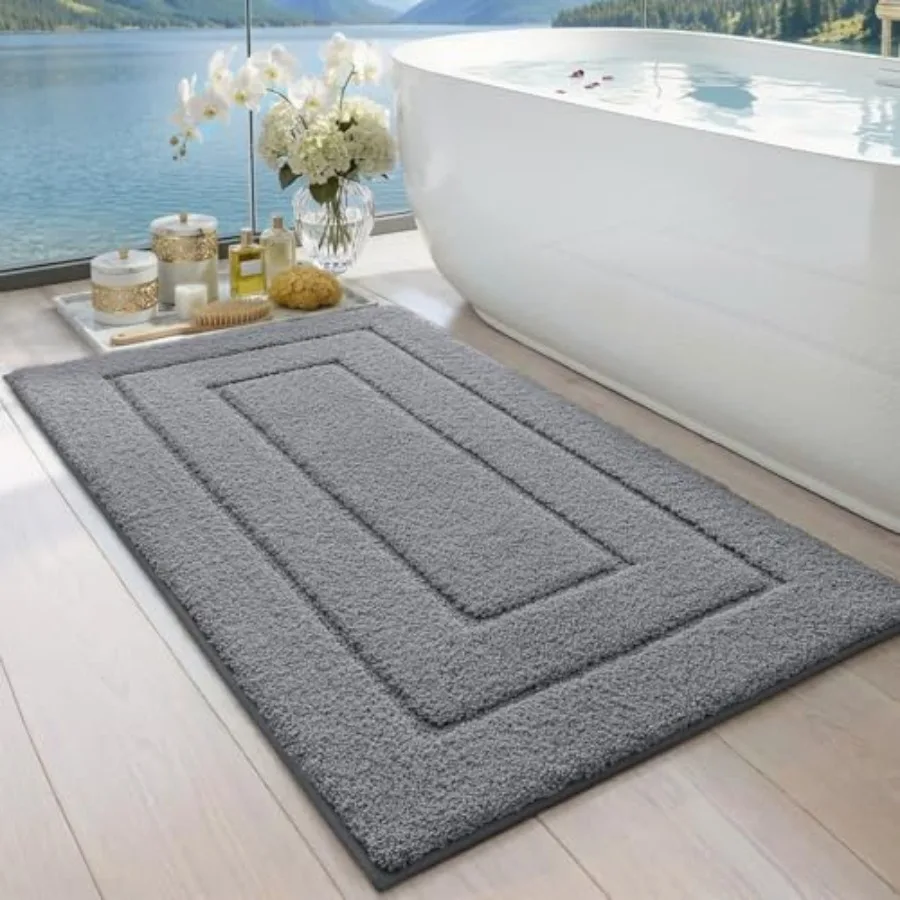 

Bathroom Rug 43x24 Non Slip Washable Bath Mat for Shower Floor Extra Large Absorbent Soft Bathmat with Rubber Backing Quick Dry