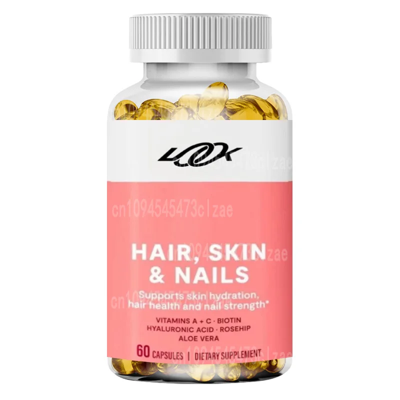 Biotin 2000mcg, Vitamin A and C, Hyaluronic Acid, Rosehip Skin Moisturizing, Hair and Nail Health Support 60 Vegetarian Capsules