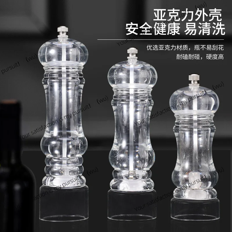 Botella de molienda de sésamo Manual de cocina, botella de condimento de vidrio, molinillo de pimienta negra