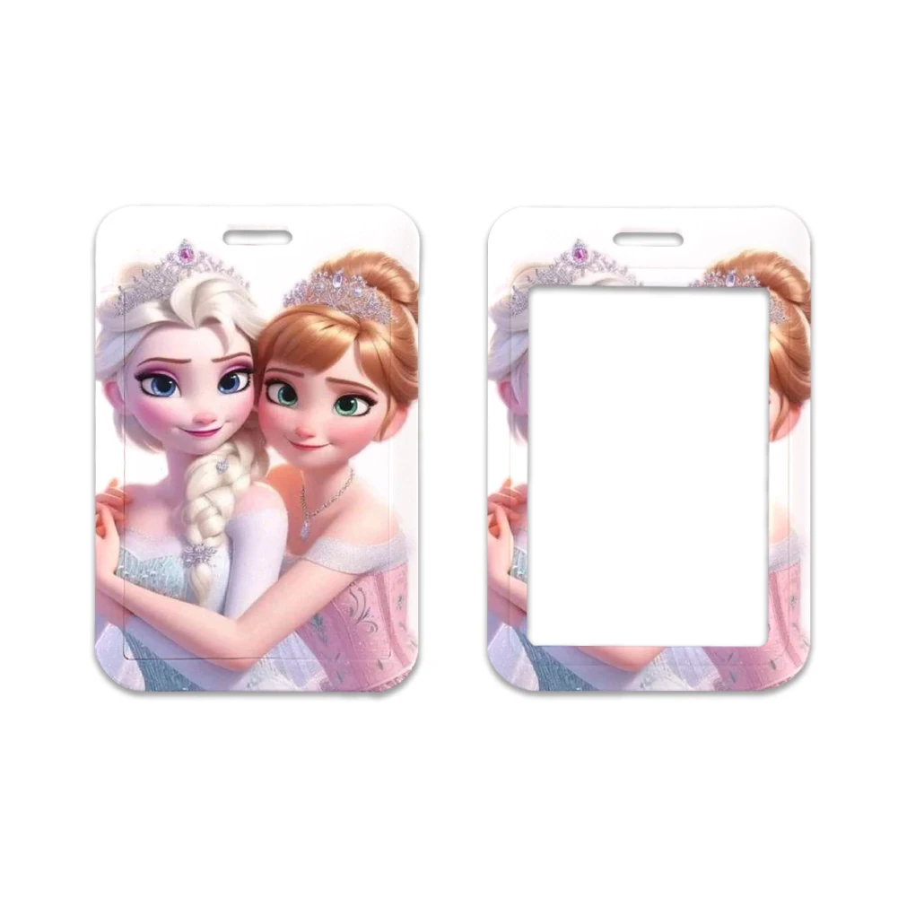 Portatarjetas de Frozen de princesa Elsa para estudiantes, llavero de autobús de dibujos animados, portatarjetas de Campus, portatarjetas de identificación de trabajo, tarjeta de comida dura de fábrica