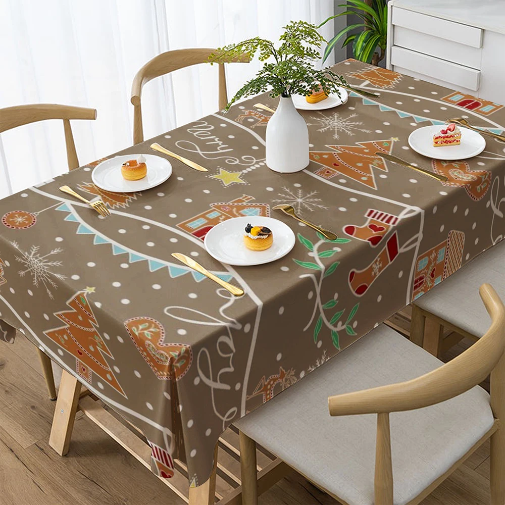 

Праздничная рождественская скатерть, украшение, кухонная скатерть для ресторана, уличная скатерть для пикника, украшение для праздничной вечеринки