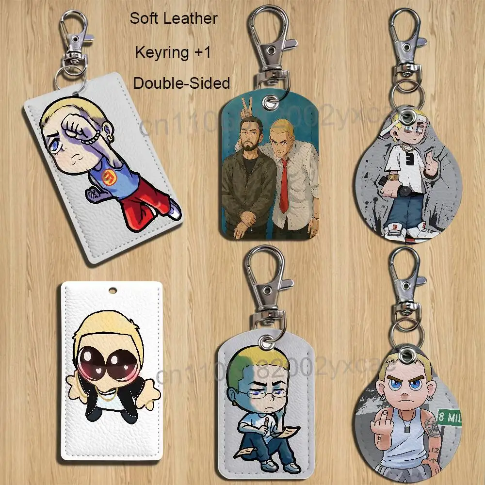 

Cartoon Eminem Slim Shady Cartoon Singer Anime Card Keychain Fashion Pendant Bag ID Door Card Case Bus Card Cute Adult