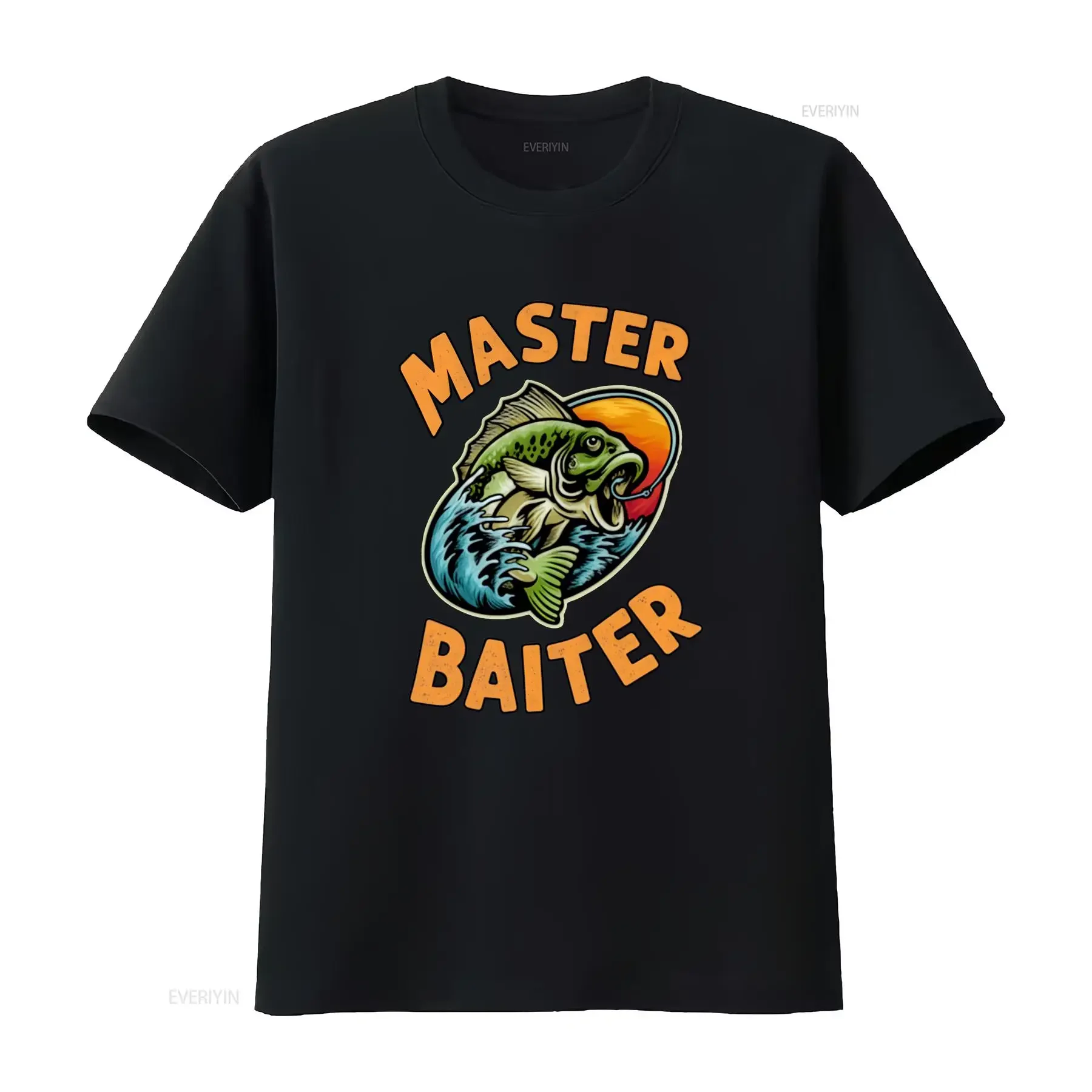 Master Baiter T Shirt for Men Funny Fishing Fisherman Birthday Christmas Father Day Dad Grandpa Brother Husband Boyfriend