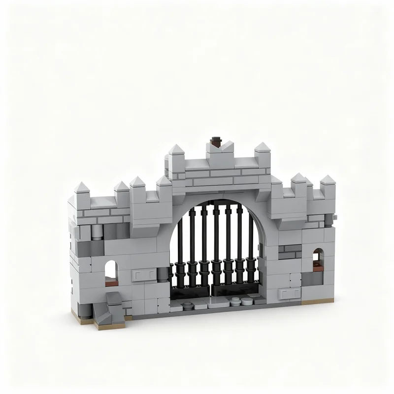 242pcs MOC MEDIEVAL GATE Castle Black Knights Model Building Blocks Architecture Idea Assemble DIY Brick Christmas Gifts Toy