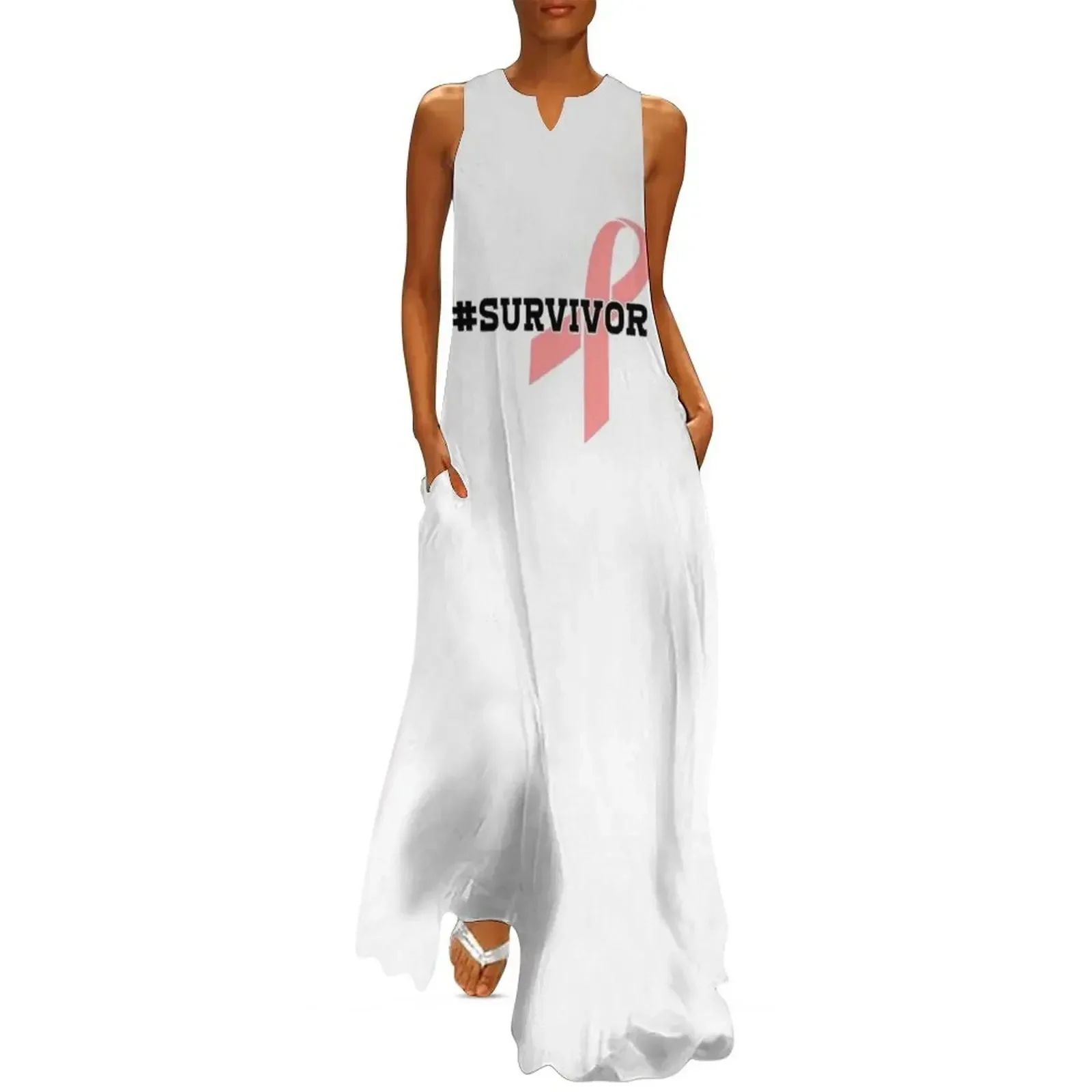 

Breast Cancer Awareness Pink Ribbon Survivor Fighter Faith Long Dress Women long dress elegant women's dresses for wedding Dress