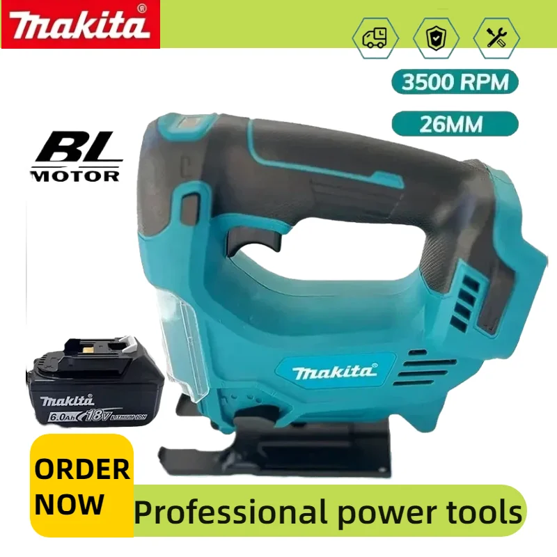 

Makita 18V Rechargeable Jig Saw Portable Electric Curved Saw 26mm Cutting Depth Household & Industrial Woodworking Tool