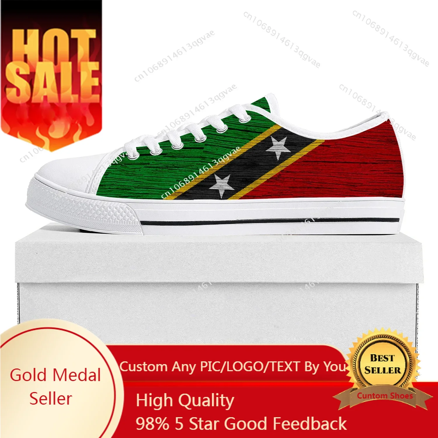 

St Kitts and Nevis Flag Low Top High Quality Sneakers Mens Womens Teenager Canvas Sneaker Prode Casual Couple Shoes Custom Shoe