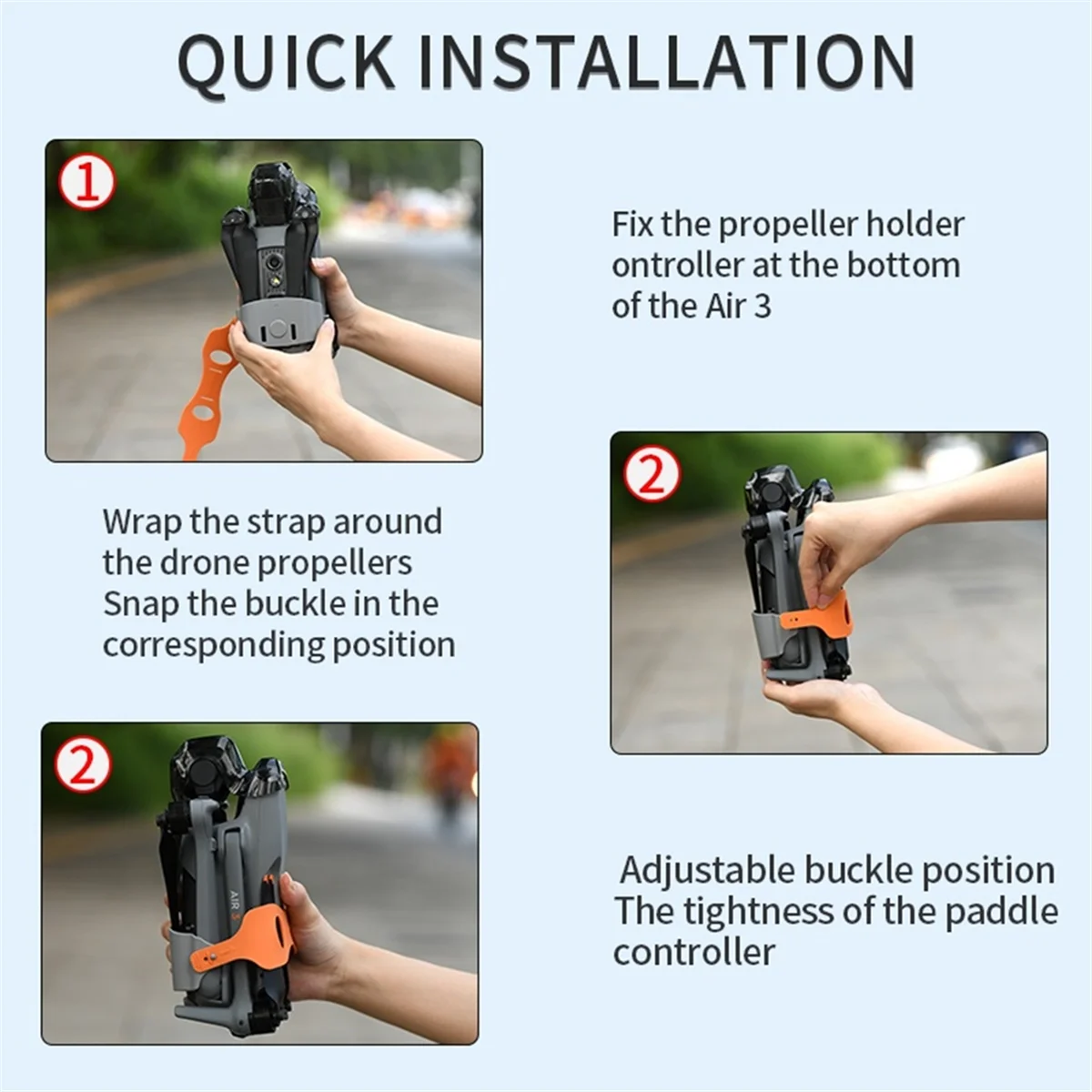 AB01 for Air 3S Fixing Straps Drone Blade Holder Wing Protective Mount Strap for Air 3 Drone Accessories Orange