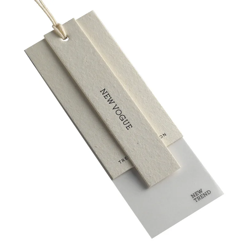 1000pcs 3 in 1 set Garment Hang Tags Recycled Luxury Clothing Brand Logo Fashion Paper Custom Clothing Tags Labels Printed