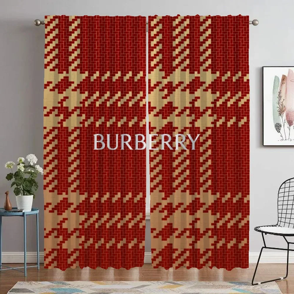 Burberrys Home Interior Curtains for Living Room Curtain Tulle for Bedroom Partition Shades Blackout Curtains 2 Pieces Kitchen