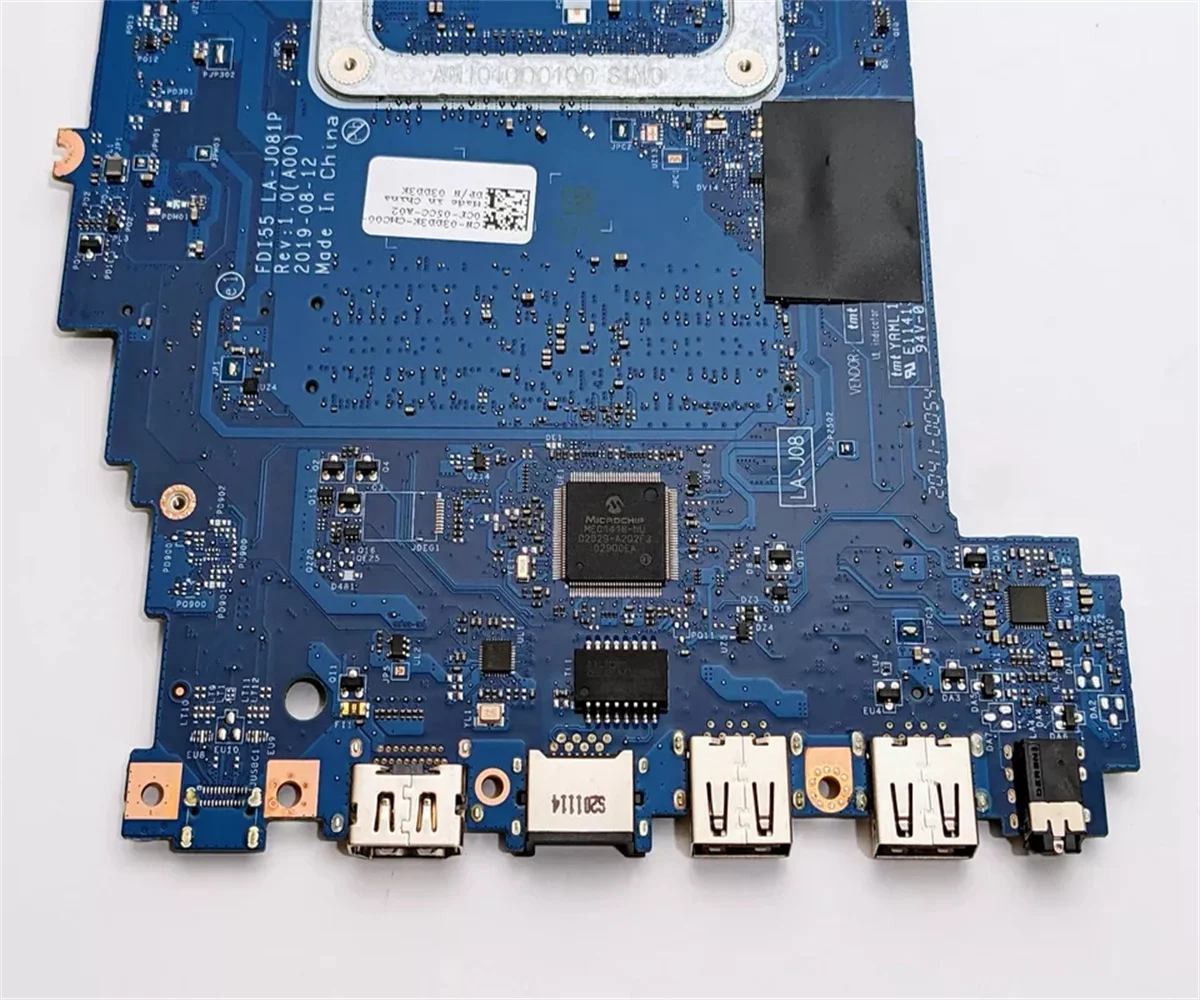 03DD3K 3DD3K Per DELL INSPIRON 15 3593 Scheda Madre Del Computer Portatile INTEL CORE I3-1005G1 CPU 100% Test Completo