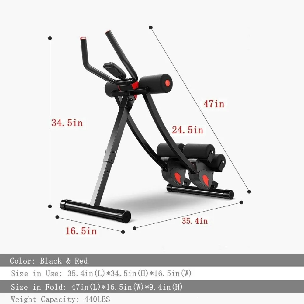 ab Machine, ab Workout Equipment for Home Gym, Height Adjustable ab Trainer, Foldable Fitness Equipment.