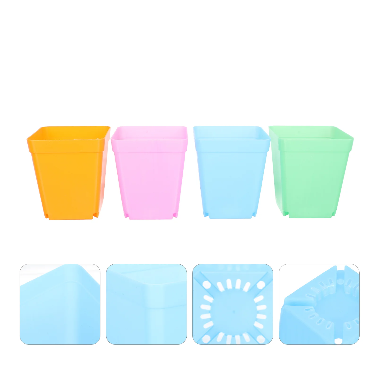 

40 PCS Small Square Flower Pot Safe for Plants Nursery Pots Starter Vegetable Lightweight Plastic Seedlings Cup