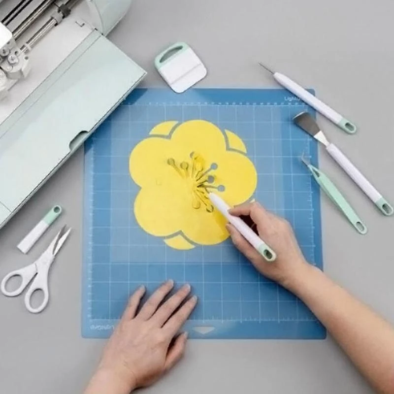 مجموعة أدوات إزالة الأعشاب الضارة من الفينيل الحرفية سكين Weeder مكشطة ملعقة ملاقط مقص مجموعة أدوات إزالة الأعشاب الأساسية لتقوم #5