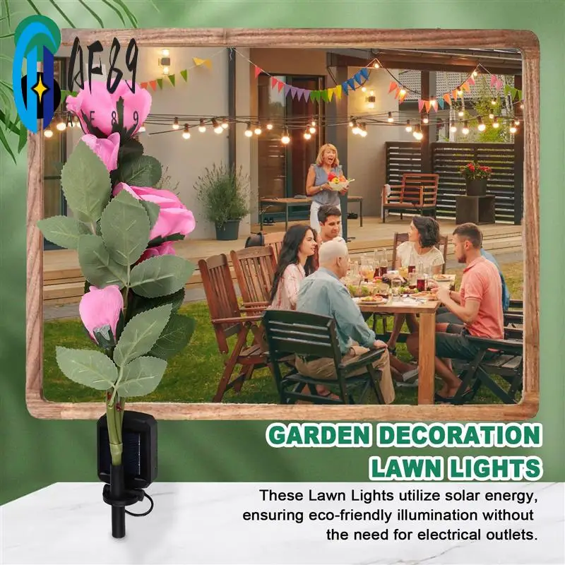 

AF89-Solar Rose Lamp Simulation Flower Ground Insertion Lights Garden Decoration Lawn Lights Outdoor Garden Waterproof Lights