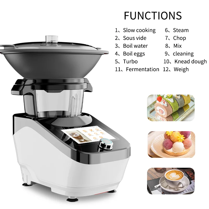 Newest Thermo Cooker Kneading Blending Mixing Steaming Boiling Stir Frying Food Processor Cooking 6 in 1 220V120V