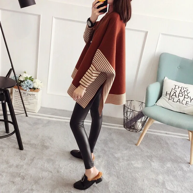 2023 Women Pullover Female Sweater Fashion Autumn Winter  Shawl Warm Casual Loose Knitted Tops