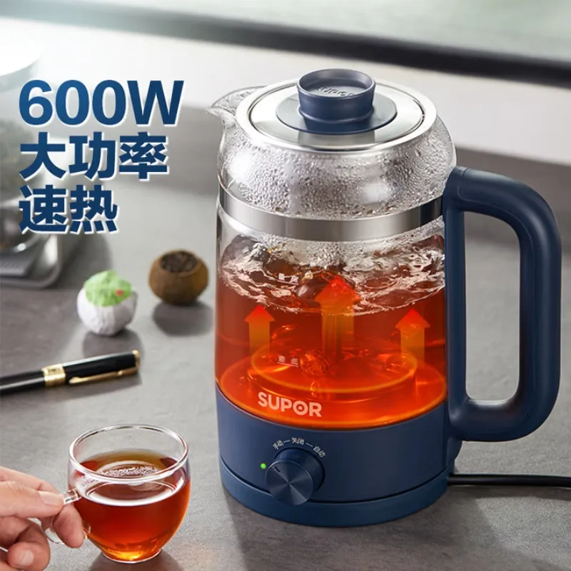 SUPOR electric kettle, 304 stainless steel glass teapot, suitable for office and home use, for brewing tea.