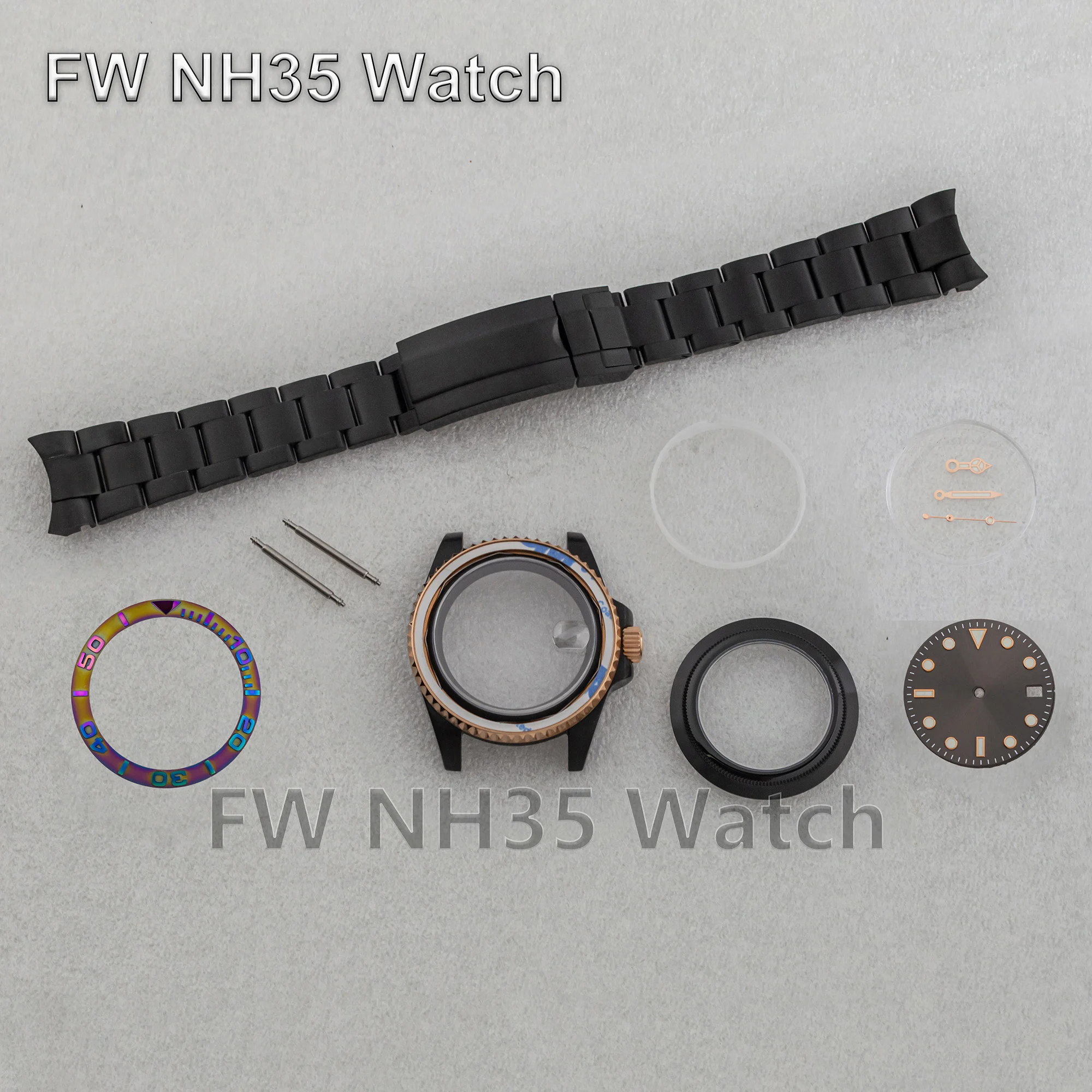 

10ATM Waterproof NH35 Case for SUB GMT Watches Watch Parts Sapphire Glass Oyster Watch Band 40mm Case fit NH34/35/36 Movement