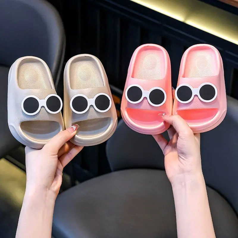 Cute Cartoon Kids' Slippers Boys Summer Non Slip Soft Sole Bathroom Safe EVA Foam Lightweight Toddler Friendly Family Matching