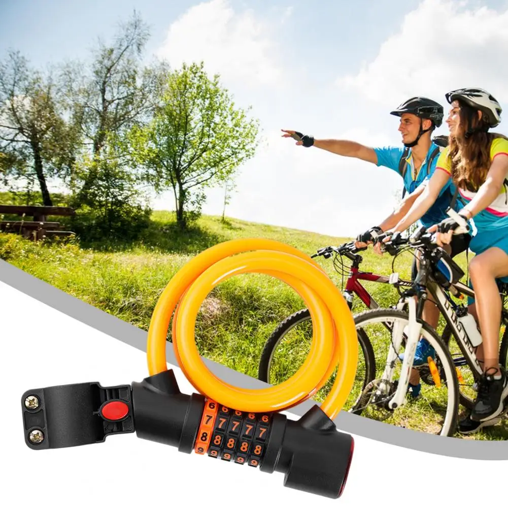 

Combination Lock for Bicycle Secure Bike Lock High Security Bike Lock with Tail Light Heavy-duty Anti-theft Cable 5-digit