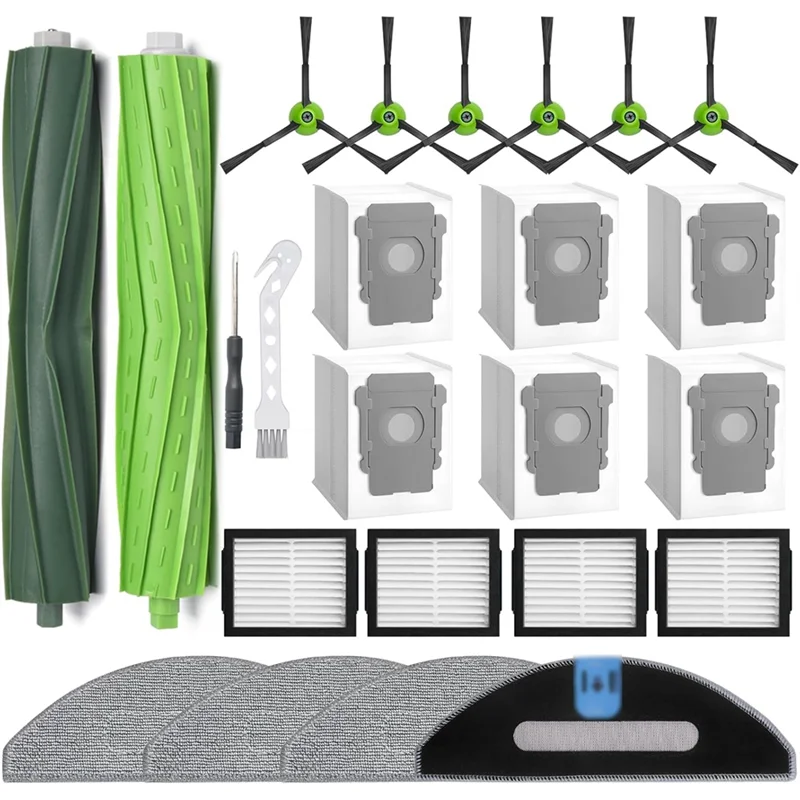 A83X-For Irobot Roomba Combo I5, I5+, J5, J5+, I3+ مجموعة ملحقات المكنسة الكهربائية فرشاة جانبية رئيسية مرشحات Hepa وسادات الممسحة