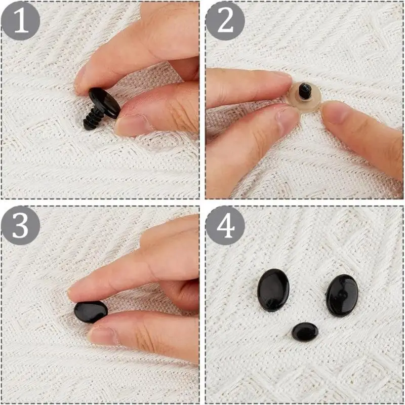 100/50pcs 3-17mm Black Plastic Safety Eyes For Toys TeddyBear Toy Eyes/Nose DIY Tool Kit Doll Decorative Accessories