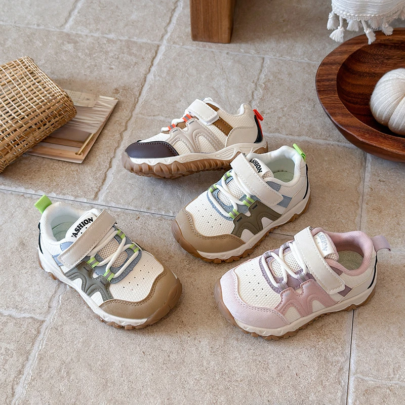 Children Mesh Sneakers Breathable Patchwork Toddlers Causal Shoes for Boy Girl Outdoor Running Non-slip Kids School Sports Shoes