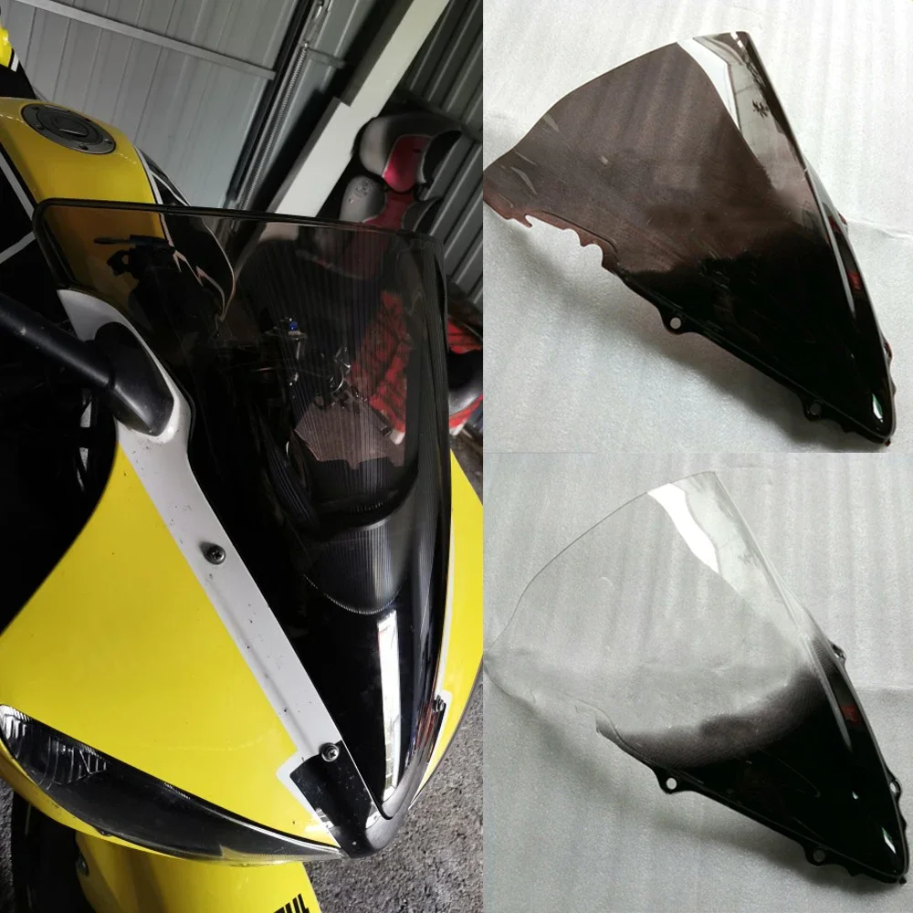 For Yamaha YZF R6 Windscreen Windshield Wind Deflectors Motorcycle Accessories YZFR6 2003 2004 2005 Screen Double Bubble Smoke