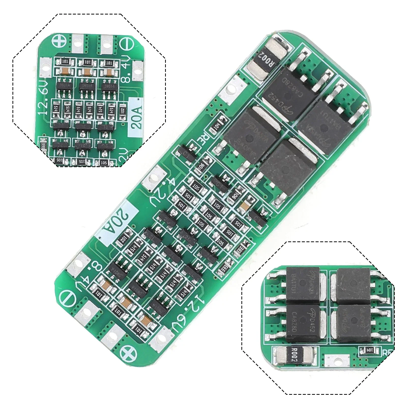 Li-ion Battery Protection Board Revision 2.3 1 Pcs 12.6V 20A 59x20x3.4mm Cell Module Protection Board Brand New