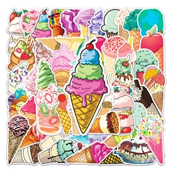 50Pcs Ice Cream Series Cartoon Cute Waterproof Sticker Skateboarding Snowboard Retro Vinyl home decal Sticker