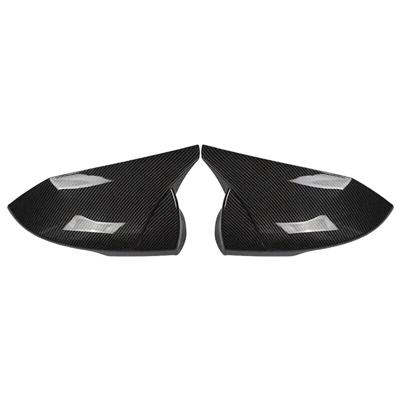 

AC54-Carbon Fiber Look Horn Side Door Rearview Mirror Cover Trim Shells Cap For Elantra 2021 2022 Spare Parts
