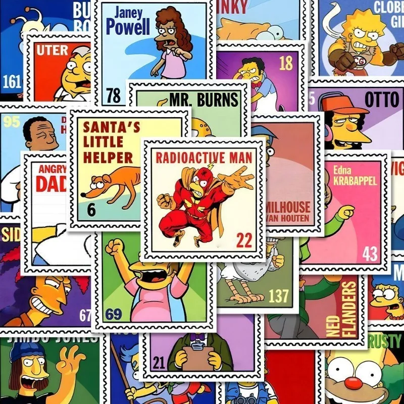

The Simpsons Personalized Stamp Stickers Creative Cartoon Anime Decoration Handaccount Mobile Luggage DIY Waterproof Stickers