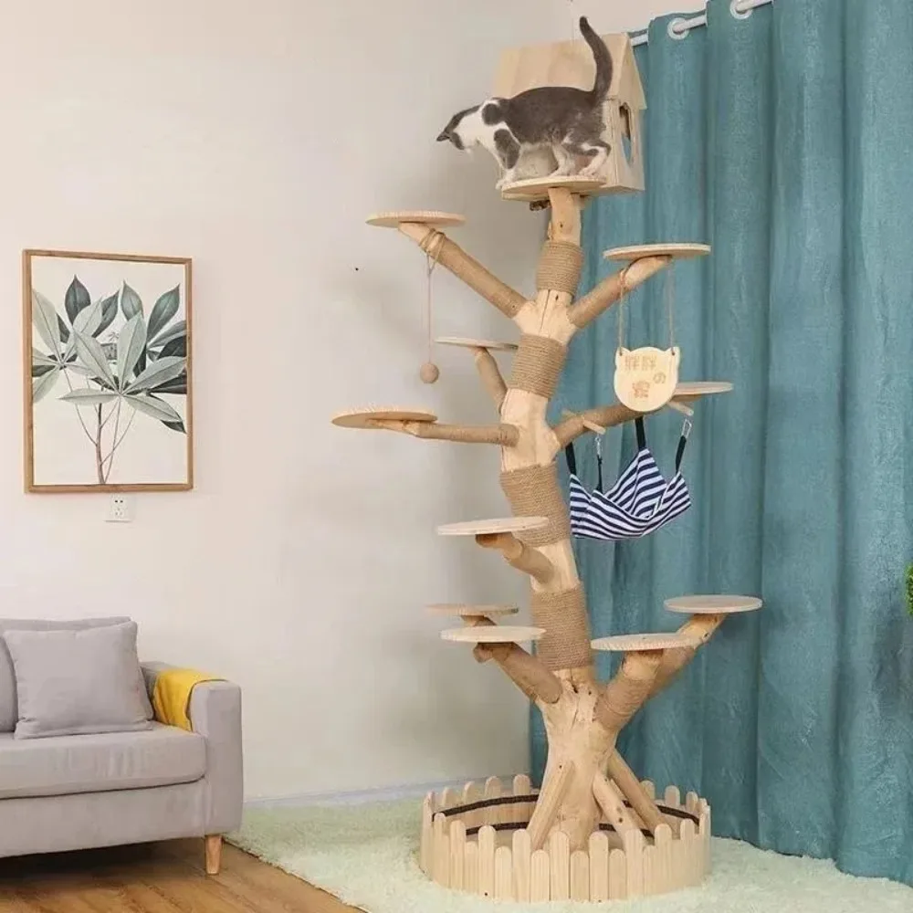 

Customizable Indoor Simulation Tree for Cat, Large Family Climbing Frame, Pet Training Supplies, Tower Scrapers for Cats,