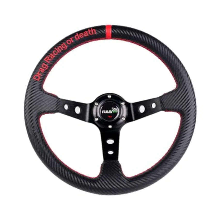 

Deep Dish Carbon Fiber Racing Wheel 345mm 6-Bolt Universal Steering Wheel