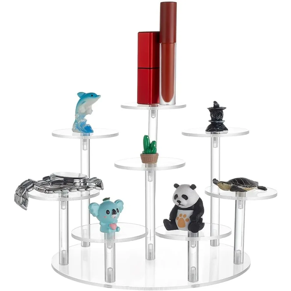

Acrylic Riser Display Shelf 8-Tier Clear Risers Stand Multilevel Round Acrylic Stands Mini Figure Display Riser Stand