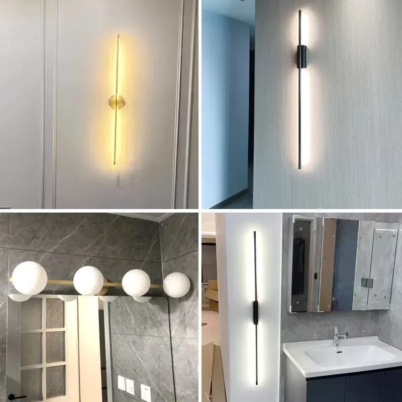 Современные минималистичные светодиодные зеркальные настенные светильники для спальни, ванной комнаты, украшения дома, скандинавские прикроватные светильники для гостиной, настоящие медные бра
