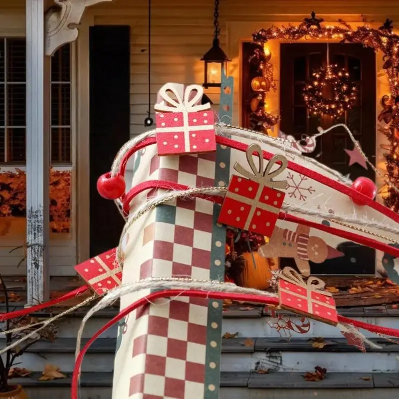 ริบบิ้นตกแต่งคริสต์มาส สีทอง ของประดับตกแต่งงานปาร์ตี้วันหยุด ริบบิ้นตกแต่งงานเฉลิมฉลอง ของประดับ DIY อุปกรณ์ตกแต่งคริสต์มาส