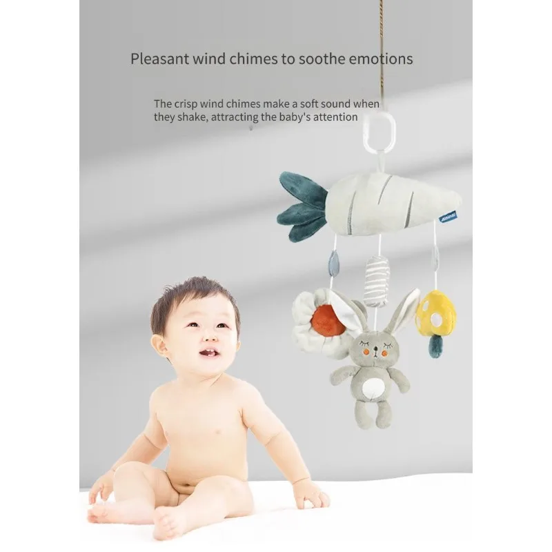 خشخيشات أطفال قطيفة مع جرس لعربة الأطفال قلادة لعبة مقعد السيارة ألعاب على سرير الأطفال دمية معلقة تفاعلية ألعاب حسية متنقلة #5