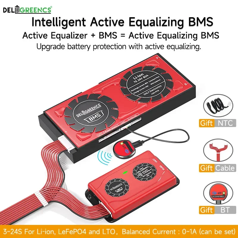 

1A Активный балансир для Smart BMS LifePO4 Li-ion LTO 3S 4S 7S 8S 10S 14S 13S 16S 20S 24S Литиевый аккумулятор Аксессуар Deligreen