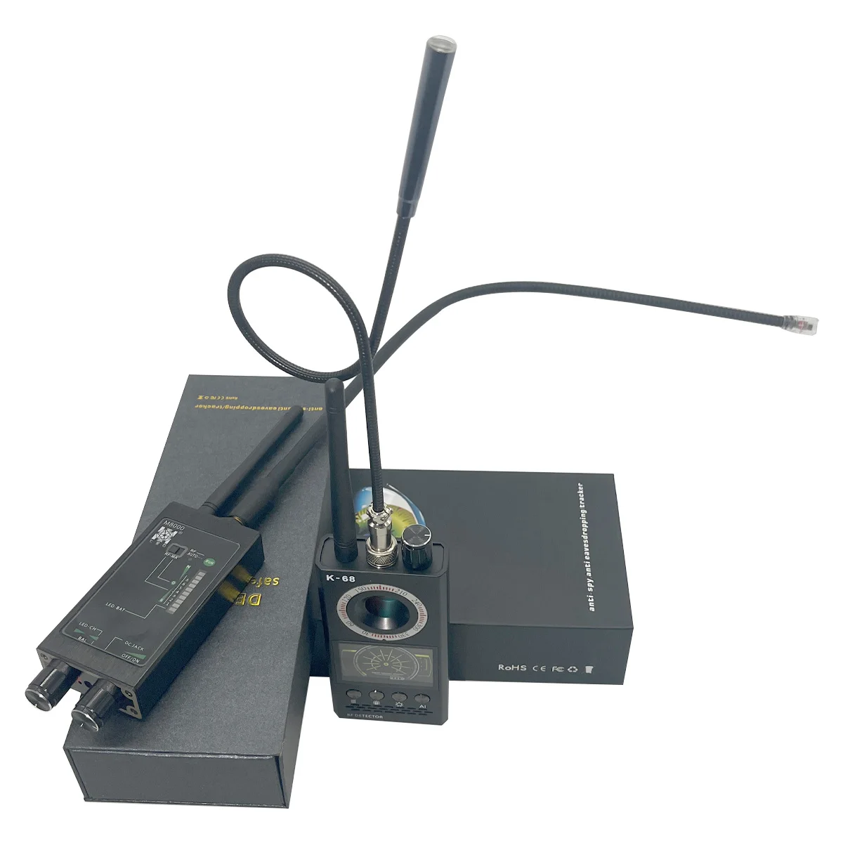 Modo de memória inteligente K-68 detector alarme automático após 5 detectações de sinal faixa de frequência de 1mhz-6.5ghz para proteção completa da privacidade