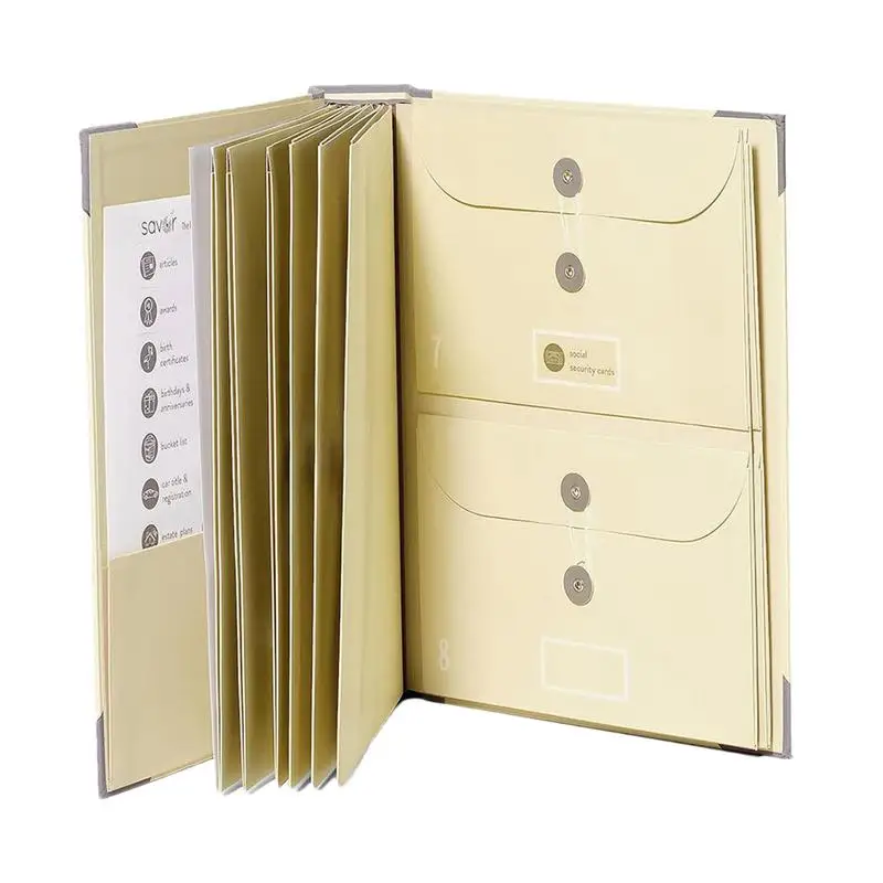 Carpeta organizadora de documentos, carpeta de almacenamiento de documentos importante multiusos, carpeta organizadora segura, carpeta de archivos portátil de viaje