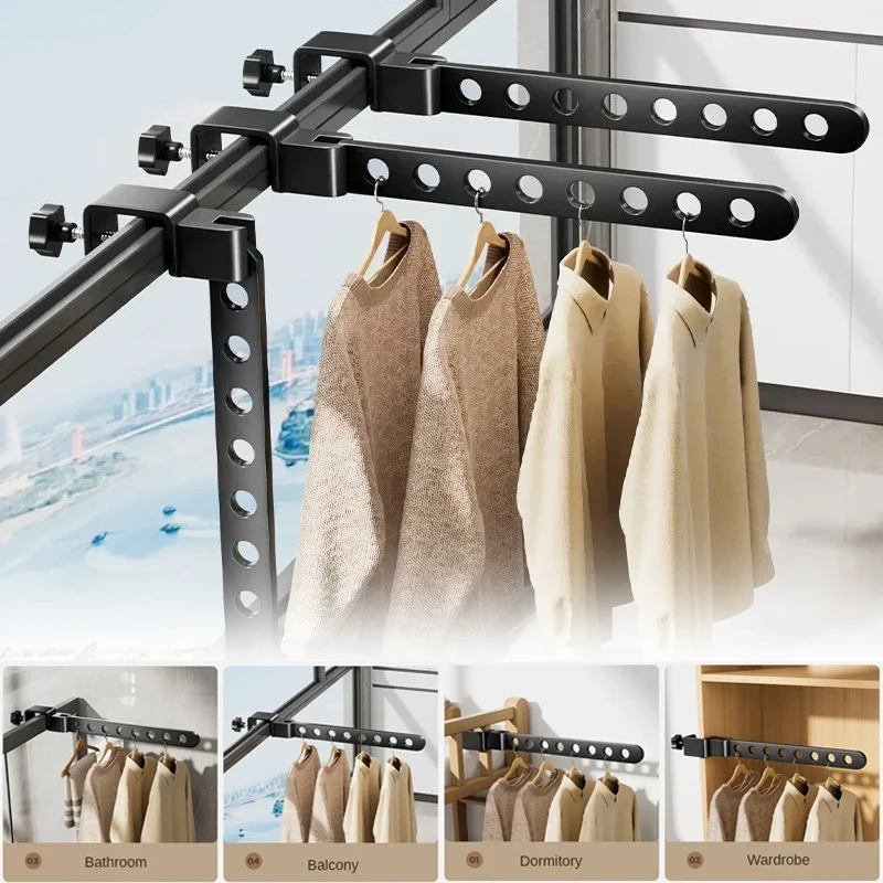 

Rotating Clothes Drying Rack Foldable Aluminum Wall Mounted Hanger for Laundry Room Apartment Space Saving Storage Solution