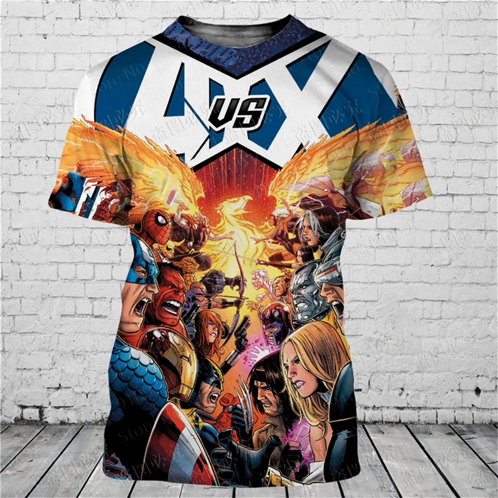 X Men Boy Girl T-shirts Marvel Men's T-shirts 3D Printed Wolverine Short Sleeve Captain America Mens T-shirts New Mens Clothing