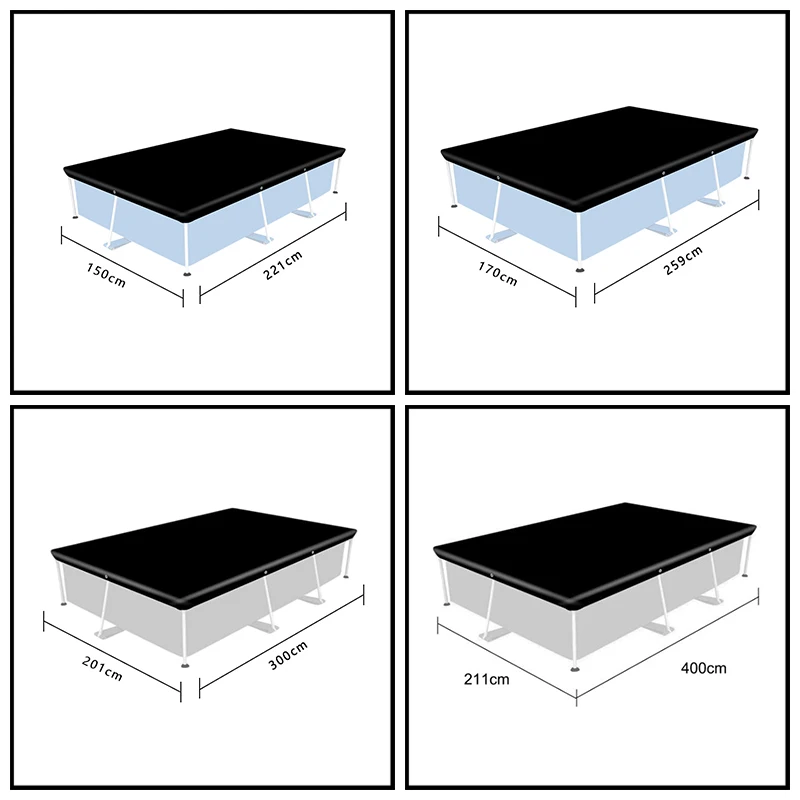 Comincia Waterproof Swimming Pool Cover Pe Tarpaulin Dust Rain Uv Sun Protection Pool Liner Outdoor Garden Rain Cover Tarp